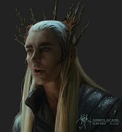 精灵王-Yui颖_精灵王,霍比特人,厚涂,练习_涂鸦王国插画