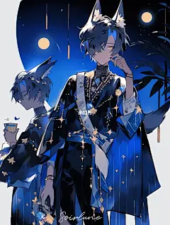 克莱因蓝的夏夜｜人物设计：萤夜之狐
