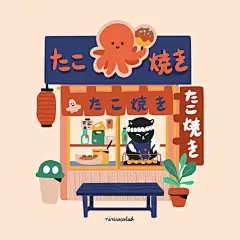 想开一家这样的小店！
今天这位插画师，把理想中的小店记录了下来，经营着小店的动物们，和店里的细节都可爱极了！
ins：niniwanted
插画目录 ​​​​