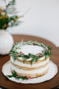 The rosemary and pomegranate seeds on this gorgeous cake are a chic way to incorporate traditional holiday colors.