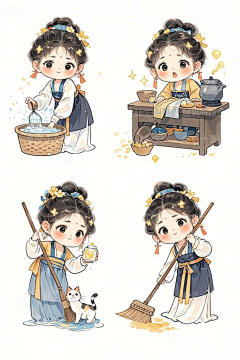 古米朵采集到【素材】古代Q版