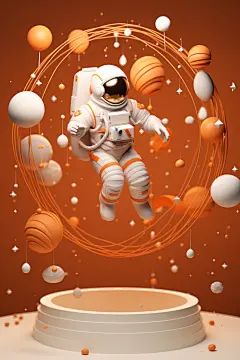 Q版太空宇宙宇航员模型图片