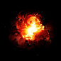 06757-1161543724-a bright orange and red fireball in the dark sky with a black background and a black background with a white border, Cedric Seau