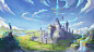 General 1587x893 Comic  Z fantasy art digital art castle fantasy architecture landscape clouds crystal 