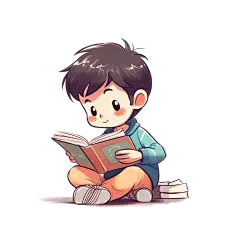 千库网_扁平风卡通儿童读书_元素编号13623927