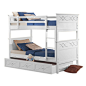 Homelegance - Homelegance Sanibel Twin over Twin Bunk Bed in White - With Trundle - As breezy as a day at the beach, the modern cottage styling of the Sanibel collection will meld effortlessly with your casual personal style. Diamond overlay curves throug