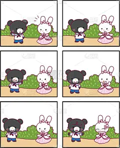 矢量卡通兔子公主漫画故事