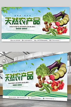 蓝色大气农产品土特产展板