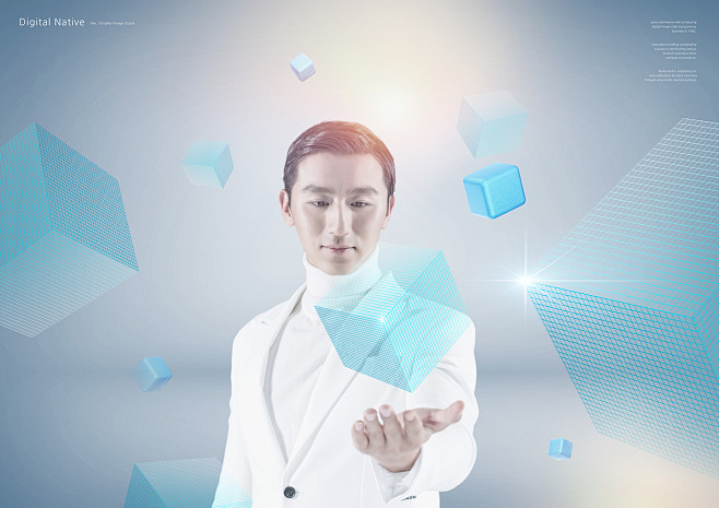 VR全息投影图像 科技智能 数字立方 商...