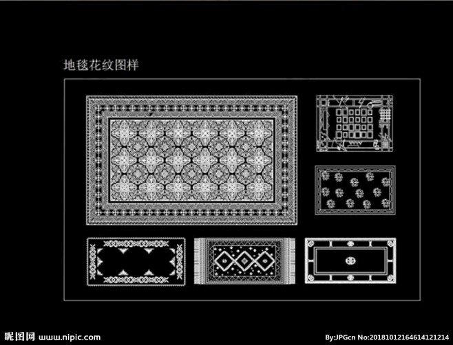 古典风格地毯花纹图样CAD图纸