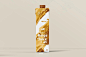 逼真质感的高品质牛奶饮料包装设计VI样机展示模型mockups designshidai_yj650