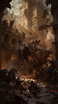 An epic battle scene, with knights in shining armor, fierce dragons, and a castle under siege, in the style of Aleksi Briclot, Charlie Bowater, Dean Cornwell, and Pino Daeni