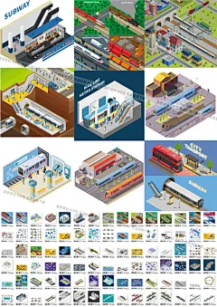 火车铁路高铁地铁车站轻轨AI矢量插画40826G-淘宝网