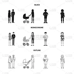 性格,图标集,头像,设计师,可爱的,姐妹,兄弟,家庭,休闲,爱
