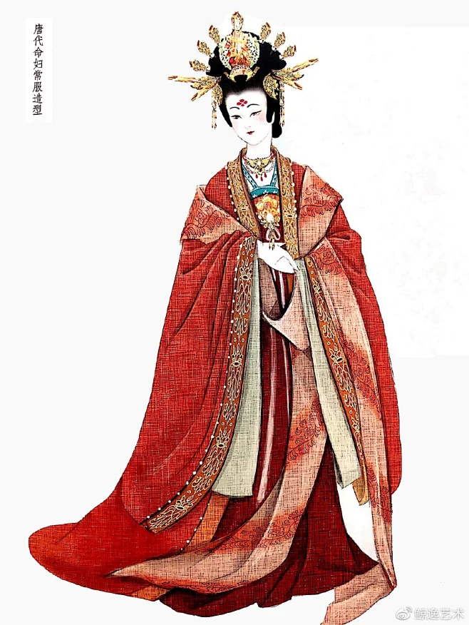 唐代命妇（女性官员）服饰-花瓣网