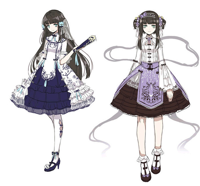 少女 二次元 插画 清新 华丽 唯美 可...