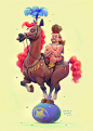 Character design  cartoon ILLUSTRATION  Advertising  visualdevelopment Circus horse people Fashion  animation 