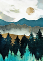 Forest Mist by SpaceFrog Designs | metal posters - Displate : See amazing artworks of Displate artists printed on metal. Easy mounting, no power tools needed.