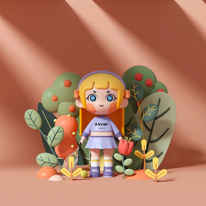 IP潮玩设计 %7C 花与少女系列%7C三维%7C其他三维%7C_26a285c6