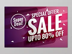 紫色超大SALE折扣促销英文海报