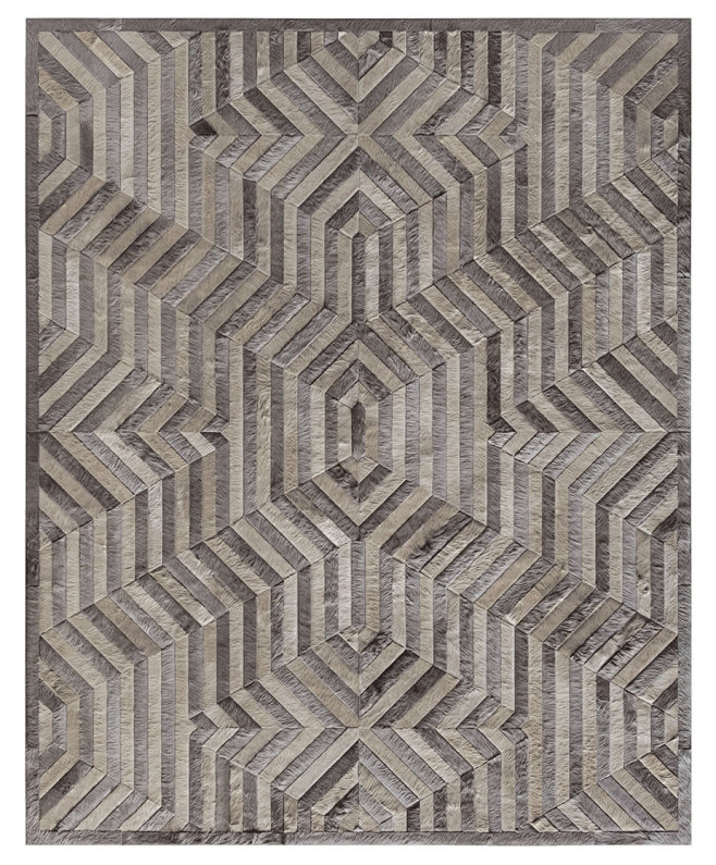 灰色几何图形拼接牛皮地毯贴图