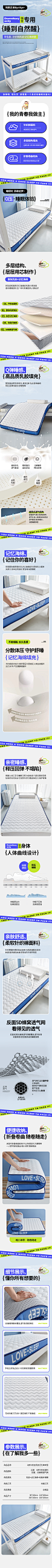 详情页-A类针织棉乳胶记忆棉床垫