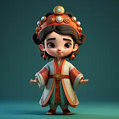 简约可爱卡通人物素材图AI图