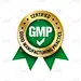 GMP(良好生产规范)认证的白色背景圆形图章-向量