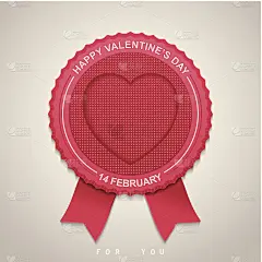 情人节的圆形标签