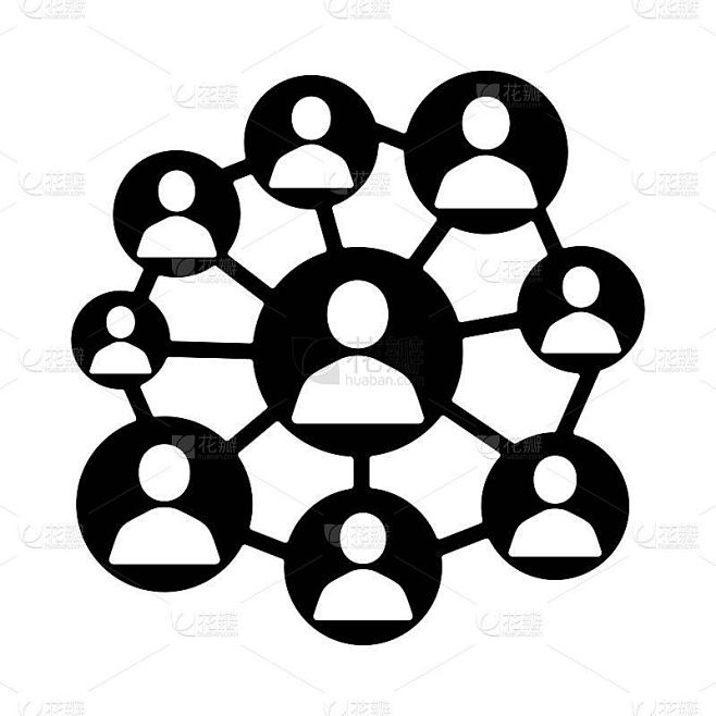 社会关系图标。网络信号。