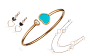 肖邦happy hearts系列手镯-耳饰-项链，18K玫瑰金和彩色宝石