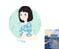 少女的心事和头像-6 #手绘# #头像# #插画# #扁平# #小清新# @鱼翅少女 原创作品