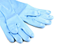 Color cleaning gloves isolated on white