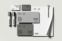 高级信封信纸名片文具品牌vi应用设计作品贴图ps样机模板 Branding Identity Mock-up 10