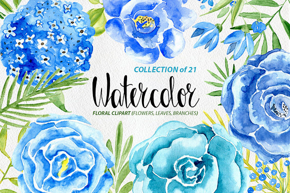 Watercolor blue flow...