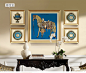 现代欧式组合实木装饰画美式客厅照片墙复古挂画沙发背景墙马壁画-淘宝网