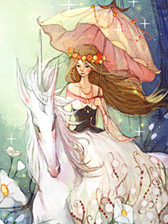 马背上撑着伞的忧郁动态女孩壁纸下载_游戏狗手机壁纸