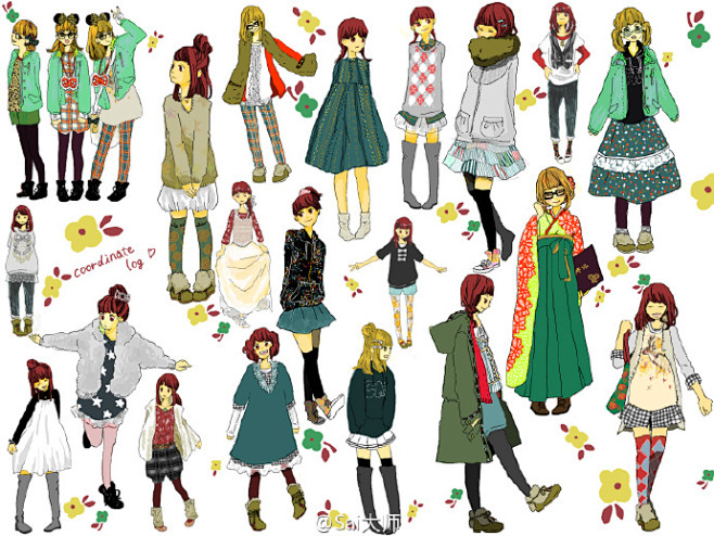 绘画学习萌妹纸的服装设计绘制搭配参考喜欢的收着戳大图