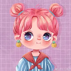 满天星河在你的眼里，
然后进入我的心里

儿童插画超话#每日一画##插画分享##女孩头像##头像##绘画# ​​​​