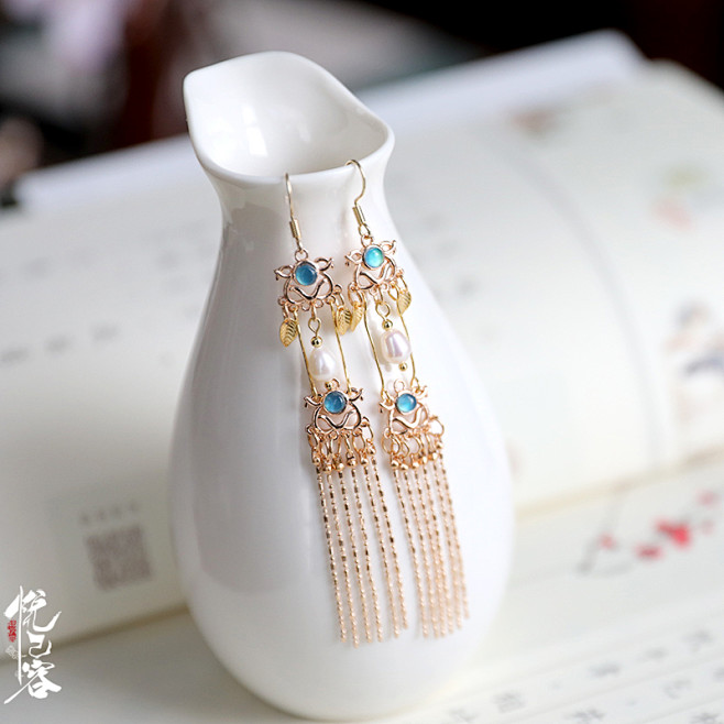 悦己容原创手工古风耳环长流苏耳坠听阙音