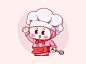 卡通可爱小女孩插画厨师矢量图素材