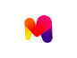 M渐变字母logo设计-字体传奇网（ZITICQ）