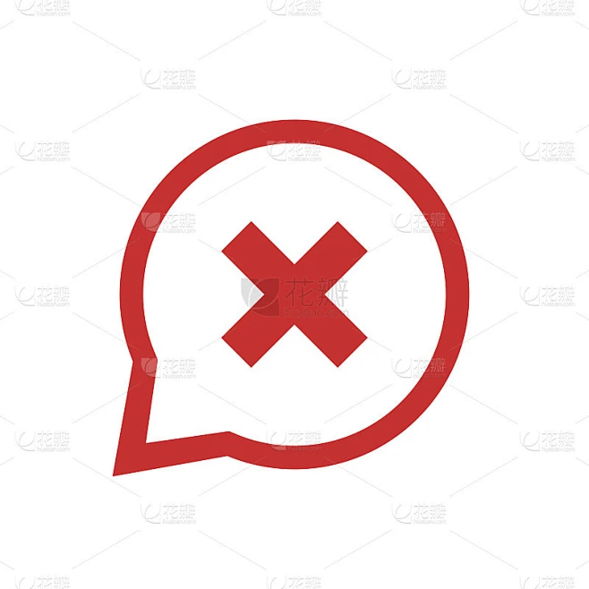 错误的信号。X图标。泡沫的风格。x符号错误。红色图标。红色的颜色。行设计。行图片_其他图片图片素材-花瓣网