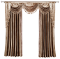 Luxurious Window Curtain, Velvet Rocks, 54"x84", 2 Panels With Valance , victorian-curtains