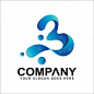 Premium Vector | Initial letter b logo with bubble, number 3 logo, number 3 or letter b symbol