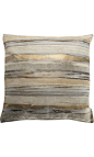 Barneys New York Metallic Striped Cowhide Pillow: 