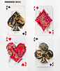Playing Cards STEAMPUNK 3D spades hearts diamonds clubs Victorian Acanthus gold