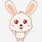 卡通白色兔子可爱兔子图标