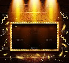 金色矩形复古镜框