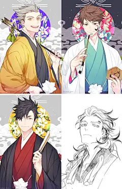 画集｜韩国画师Sonnet 男性角色CG插画线稿草稿临摹美术参考素材-淘宝网